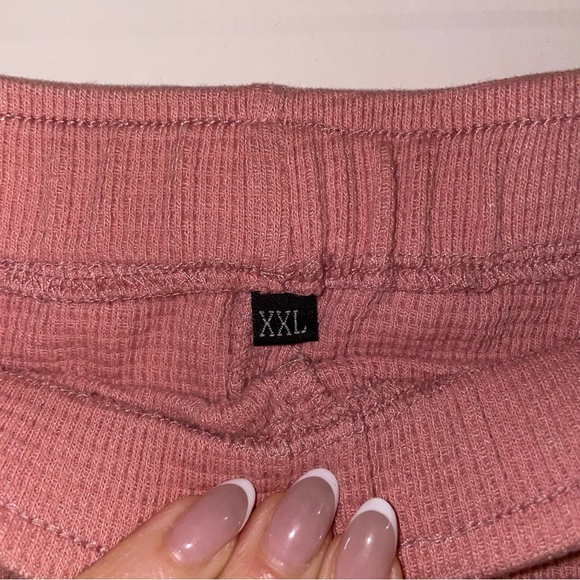 Pink Waffle Knit Lounge Pajama Set - Picture 10 of 11